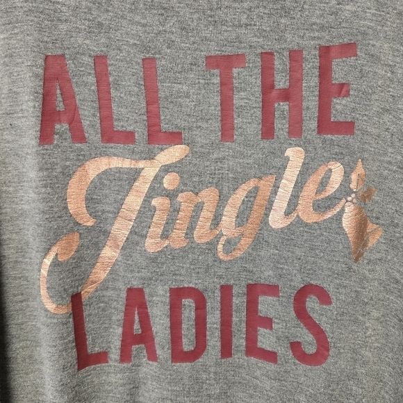 Fifth Sun All the Jingle Ladies T-Shirt Gray Red XL - Picture 5 of 8